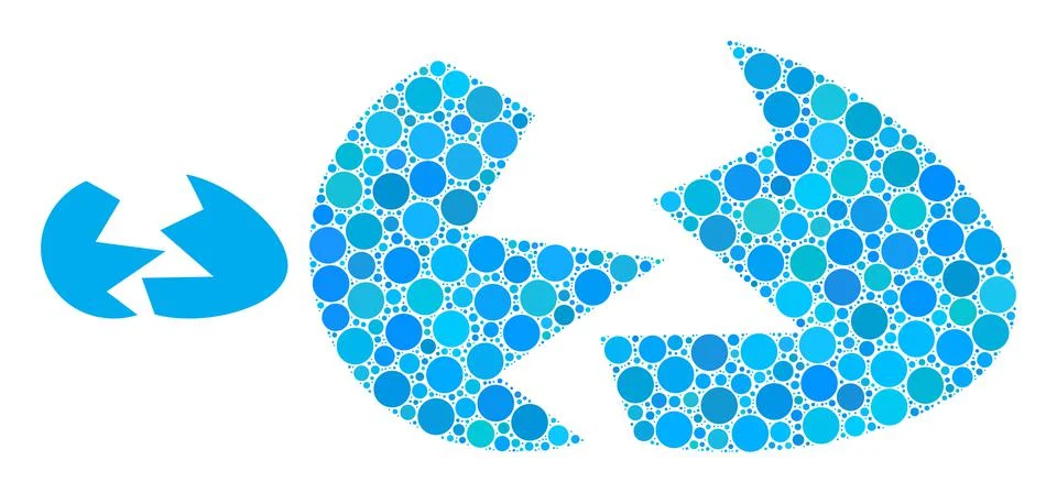 Vector Broken Egg Shell Mosaic of Dots Stock Illustration