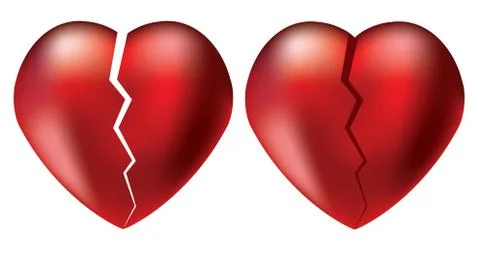 Vector broken hearts Stock Illustration