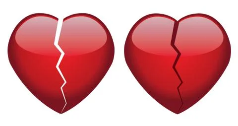 Vector broken hearts Stock Illustration