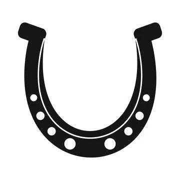 Vector bronze horseshoe black simple icon isolated Stock Illustration