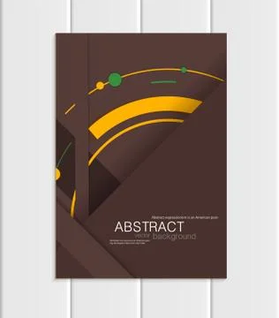 Vector brown brochure A5 or A4 format material design element corporate style Stock Illustration