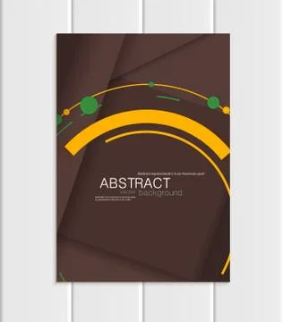 Vector brown brochure A5 or A4 format material design element corporate style Ilustração Stock