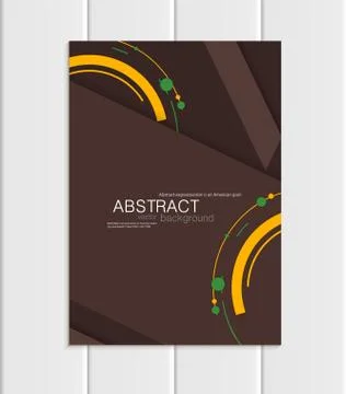 Vector brown brochure A5 or A4 format material design element corporate style Stock Illustration