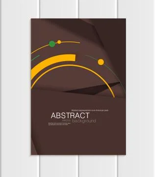 Vector brown brochure A5 or A4 format material design element corporate style Stock Illustration
