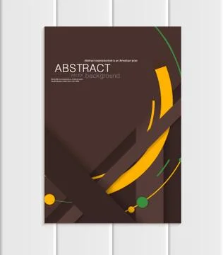 Vector brown brochure A5 or A4 format material design element corporate style Ilustração Stock