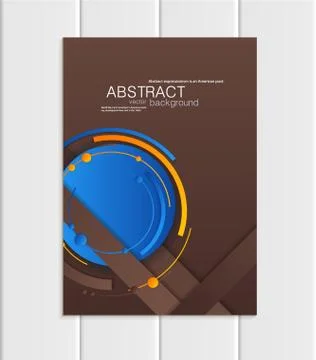 Vector brown brochure A5 or A4 format material design element corporate style Ilustração Stock