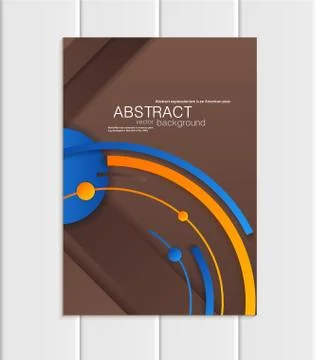 Vector brown brochure A5 or A4 format material design element corporate style Ilustração Stock