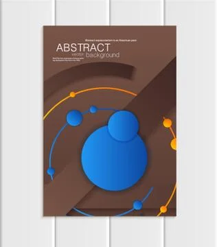 Vector brown brochure A5 or A4 format material design element corporate style Ilustração Stock
