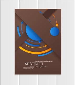 Vector brown brochure A5 or A4 format material design element corporate style Ilustração Stock