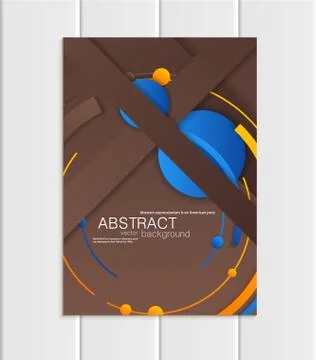 Vector brown brochure A5 or A4 format material design element corporate style Ilustração Stock
