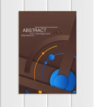 Vector brown brochure A5 or A4 format material design element corporate style Ilustração Stock