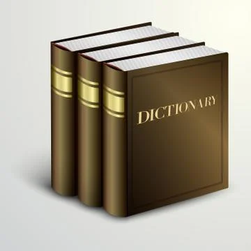 Vector brown dictionary book pile Stock Illustration