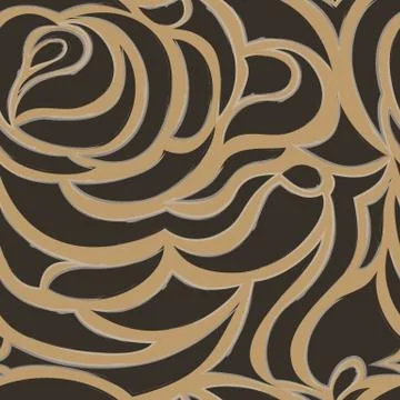 Vector brown flowing and seamless background. Stock Illustration