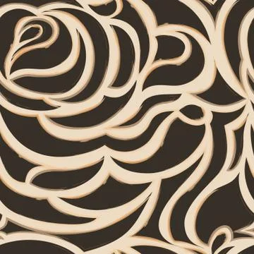 Vector brown flowing and seamless background. Stock Illustration