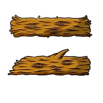 Vector Brown log. Building wood material. Natural element. Ilustración de archivo
