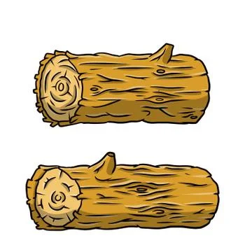 Vector Brown log. Building wood material. Natural element. Ilustración de archivo