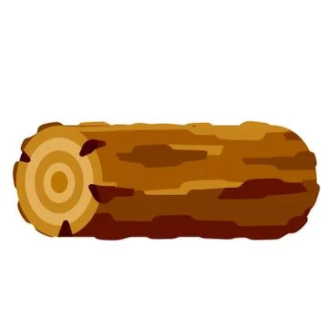 Vector Brown log. Building wood material. Set of flat cartoon illustration. Ilustración de archivo