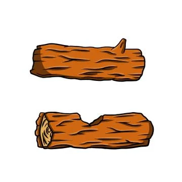 Vector Brown log. Building wood material. Natural element. Ilustración de archivo