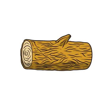 Vector Brown log. Building wood material. Natural element. Ilustración de archivo
