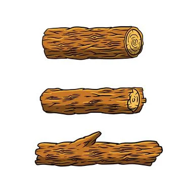 Vector Brown log. Building wood material. Natural element. Ilustración de archivo