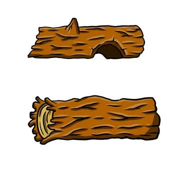 Vector Brown log. Building wood material. Natural element. Ilustración de archivo