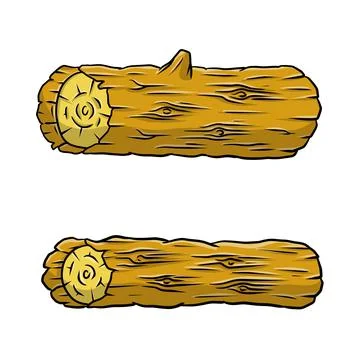 Vector Brown log. Building wood material. Natural element. Ilustración de archivo
