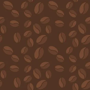 Vector brown seamless pattern with coffee beans icons 库存插图
