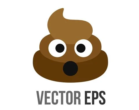 Vector brown sicky dung icon with eyes and mouth Stock Illustration