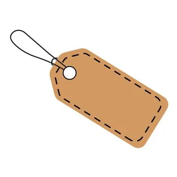 Vector brown tag kraft design for sale price or gift card with a string on a Stock Illustration