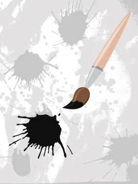 Vector brush and blots Stock Illustration