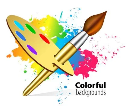 Vector brush on color background Stock Illustration