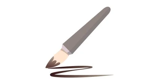 Vector brush drawing with line and isolated white.Drawing with tool Ilustração Stock