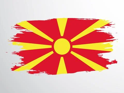 Vector brush-drawn flag of Macedonia Stock Illustration