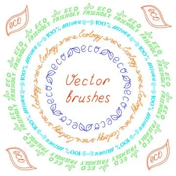 Vector brush - Eco Friendly, Natural, Ecology, Eco Stock Illustration