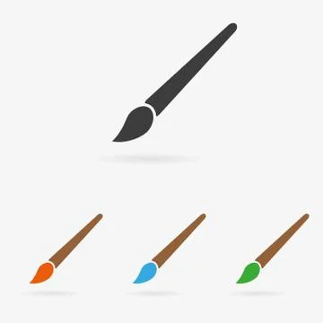 Vector brush icon Stock Illustration