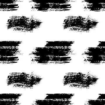 Vector Brush Seamless Pattern Grange Minimalist Geometric Design in Black Color Stock Illustration