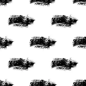 Vector Brush Seamless Pattern Grange Minimalist Geometric Design in Black Color Illustrazione stock
