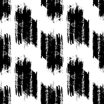 Vector Brush Seamless Pattern Grange Minimalist Geometric Design in Black Color Stock Illustration