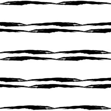 Vector Brush Seamless Pattern Grange Minimalist Geometric Design in Black Color Stock Illustration