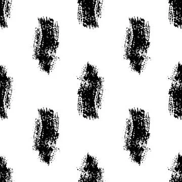 Vector Brush Seamless Pattern Grange Minimalist Geometric Design in Black Color Stock Illustration