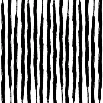 Vector Brush Seamless Pattern Grange Minimalist Geometric Design in Black Color Stock Illustration