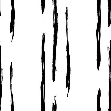 Vector Brush Seamless Pattern Grange Minimalist Geometric Design in Black Color Illustrazione stock