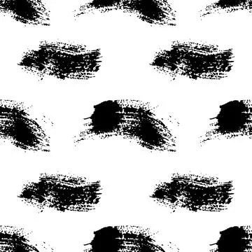 Vector Brush Seamless Pattern Grange Minimalist Geometric Design in Black Color Illustrazione stock