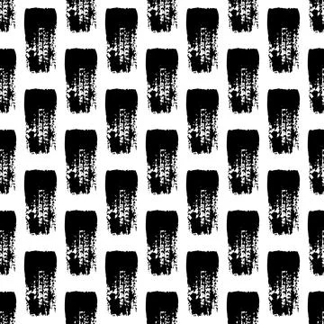 Vector Brush Seamless Pattern Grange Minimalist Geometric Design in Black Color Stock Illustration