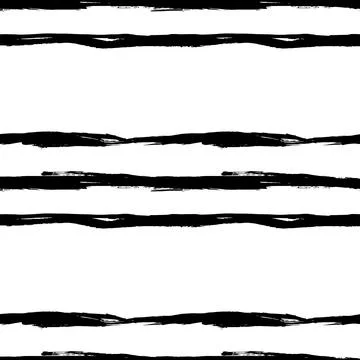 Vector Brush Seamless Pattern Grange Minimalist Geometric Design in Black Color Stock-Illustration