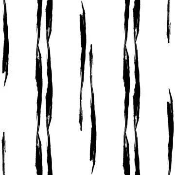 Vector Brush Seamless Pattern Grange Minimalist Geometric Design in Black Color Stock Illustration