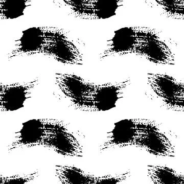 Vector Brush Seamless Pattern Grange Minimalist Geometric Design in Black Color Illustrazione stock