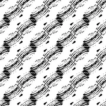 Vector Brush Seamless Pattern Grange Minimalist Geometric Design in Black Color Stock-Illustration