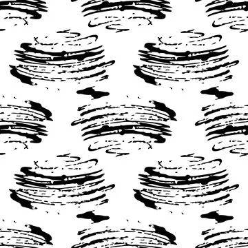 Vector Brush Seamless Pattern Grange Minimalist Geometric Design in Black Color イラスト素材