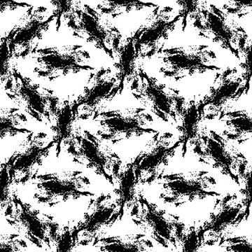 Vector Brush Seamless Pattern Grange Minimalist Geometric Design in Black Color Illustrazione stock